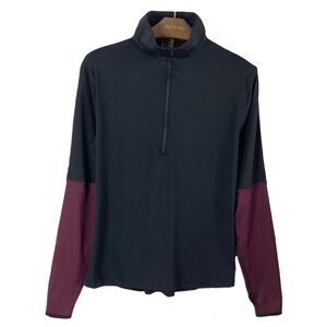 Nwt LIQUID ENERGY Sweatshirt XL Colorblock Burgundy Black 1/4-Zip Long-Sleeve